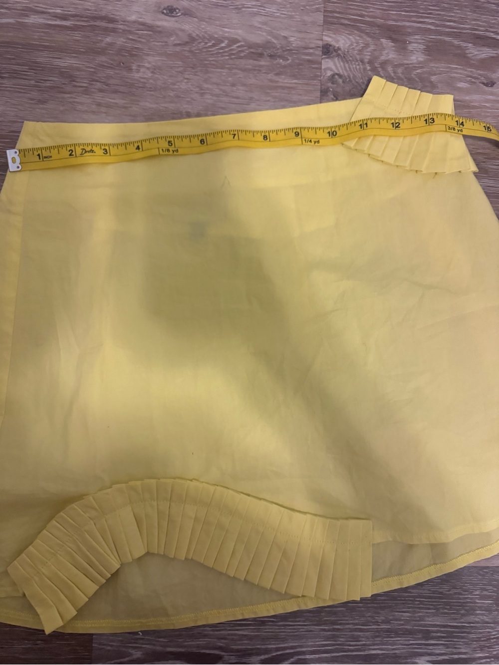 Farm Rio Yellow Pleated Ruffle Mini Skirt Size S - Picture 6 of 8